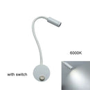 GobekUsa Dimmable LED Wall Sconce Lamp for Bedroom, Living Room, Kids Room - 3W Adjustable Gooseneck Reading Light