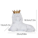 GobekUsa Golden Crown Lion King Statue 17cm Height Nordic Handicraft Home Office Decor