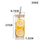GobekUsa Glass Boba Smoothie Cup with Bamboo Lid & Stainless Steel Straw