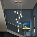 GobekUsa LED Luxury Chandelier for Living Room Hall Dining Kitchen - Modern Double Staircase Lighting