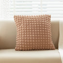 GobekUsa Cream Style Elastic Puff Plaid Cushion Cover 45*45CM Home Decor