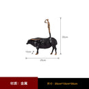 GobekUsa Abstract Black Yak Golden Cow Sculpture Decorative Metal Figurine