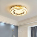 GobekUsa Gold Crystal Ceiling Lamp Double Layer Modern Chandelier Led Glossy Bedroom Decor