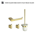 GobekUsa Gold Bathroom Accessories Set: Towel Bar Rail, Toilet Paper Holder, Towel Rack, Hook