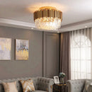 GobekUsa Gold Crystal Ceiling Lamp: Modern LED Lighting Fixtures for Luxurious Living Rooms.