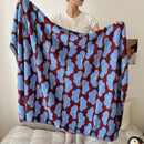 GobekUsa Boho Printed Blanket: Cozy, Multi-Functional, Half-Flannel Shawl, Single/Double Bedspread