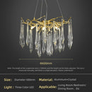 GobekUsa Large Droplet Crystal Chandelier: Modern Bedroom & Restaurant Pendent Lamp