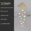 GobekUsa Crystal Ball LED Rotating Stair Chandelier - Nordic Luxury Loft Bubble Design