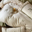 GobekUsa Butterfly Embroidery 1000TC Egyptian Cotton Bedding Set with Duvet Cover, Sheet, Pillowcases