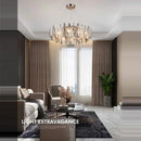GobekUsa LED Leaf Chandelier: Modern Living Room Decor Lighting for Duplex Rotating Stairs