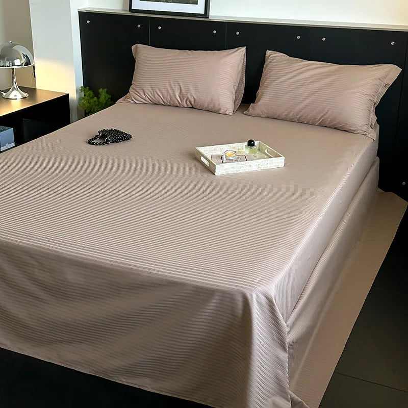 GobekUsa Luxe Cotton Satin Stripe Bed Sheet Set with 2 Pillowcase, photo 23 of 30