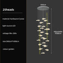 GobekUsa Crystal Glass Staircase Chandelier: Modern Nordic Luxury Living Room Lighting