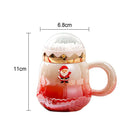 GobekUsa Christmas Santa Ceramic Mug with Lid - Festive Holiday Gift for Home & Office
