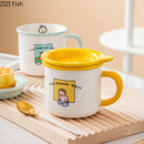 GobekUsa Lovers Cartoon Pattern Porcelain Coffee Mug Tea Cup for Dining Table
