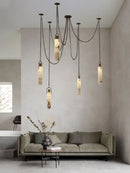 GobekUsa Gold Chrome LED Chandelier for Dining Room - 2025 Marble Design
