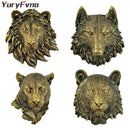 GobekUsa Animal Head Wall Hanger: Decorative Resin Wildlife Hook Rack Statue