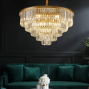 GobekUsa Crystal Ceiling Chandelier: Modern Black Gold LED Pendant Lamp for Luxury Living Room