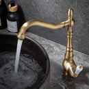 GobekUsa Antique Bronze Basin Faucet Hot & Cold Brass Bathroom Sink Lavatory Kitchen Faucet