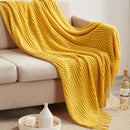 GobekUsa 3D Knitted Tassel Blanket: Stylish Home Decor Throw for Sofa & Bed