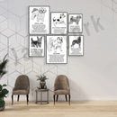GobekUsa Cozy Canine Collection: Dog Poetry Poster featuring Lhasa, Sheepdog, Terrier, Bulldog, Tibetan, Yorkie