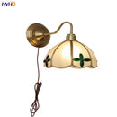 GobekUsa Glass Brass Wall Sconce LED Light Fixture for Dining Living Room Bathroom Mirror