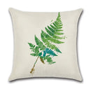 GobekUsa Green Leaves Decorative Pillow Case - Simple Style Cotton Linen Sofa Cushion Cover