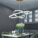 GobekUsa Gold Gloss LED Crystal Ring Chandelier for Modern Luxury Living Room