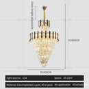 GobekUsa Crystal Chandelier Light: Villa Living Room Luxury Loft Spiral Staircase Long Chandelier