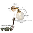 GobekUsa Glass Rotate Copper Wall Sconce | Pull Chain Switch LED Light Fixture