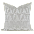 GobekUsa Conical Geometric Embroidery Cut Velvet Pillow Cover Silver Luxe Square Cushion