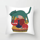 GobekUsa Hello Cat Pillow Cover - Modern Design for Home Decor - Cute & Cozy