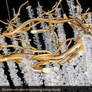 GobekUsa Gold Crystal Chandelier: Modern Luxury Hanging Branches, for Dining Kitchen Living Bedroom