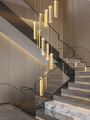GobekUsa Large Chrome Plated Crystal Chandelier Pendant for Modern Spiral Staircase