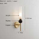 GobekUsa Black Green Marble Wall Lamp Sconce with Copper Acrylic Lampshade