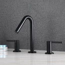 GobekUsa Gold Basin Faucet: Black Brass Widespread Bathroom Tap with Chrome Finish