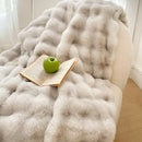 GobekUsa Gradient Pink Double Layer Faux Fur Winter Blanket
