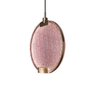 GobekUsa Clear Pink Glass Horo Pendant Light LED for Loft Bar Art Deco Kitchen