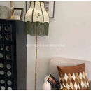 GobekUsa Japanese Camellia Flower Jacquard Bell Lamp Shade with Tassels