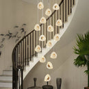 GobekUsa Golden Acrylic LED Chandeliers for Living Room, Large & Creative Design Villa Lighting
