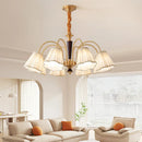 GobekUsa Antique Copper Chandelier for Retro American Country Living Room and Dining Room