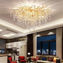 GobekUsa Crystal Teardrop Gold Ceiling Chandelier for Elegant Living Room Bedroom Dining Kitchen