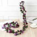 GobekUsa 250cm Rose Flowers Vine Garland Autumn Cane Backdrop Decor