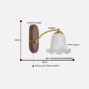 GobekUsa LED Japanese Style Wall Lights Copper Wood Bedside Lamp for Home Bedroom