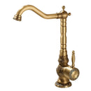 GobekUsa Antique Carved Brass Bathroom Sink Faucet Hot & Cold Mixer Deck Mounted Tap