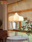 GobekUsa Gold Lustre Medieval Fabric Pendant Lights LED E27 for Home Decor