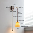 GobekUsa Ceramic Ball LED Wall Lights with Pull Chain Switch for Bedroom Bathroom