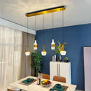 GobekUsa Crystal LED Chandelier for Dining Room Decor & Kitchen Island Lighting