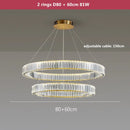 GobekUsa Gold Crystal Round Ring Chandeliers with LED Pendant Light for Ceiling Lighting