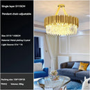 GobekUsa Crystal Gold Chandelier LED Ceiling Pendant for Living Room Bedroom Kitchen Island