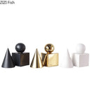 GobekUsa Cube Round Statue Decor Ceramic Ornament Sculpture Artwork for Desk & Room